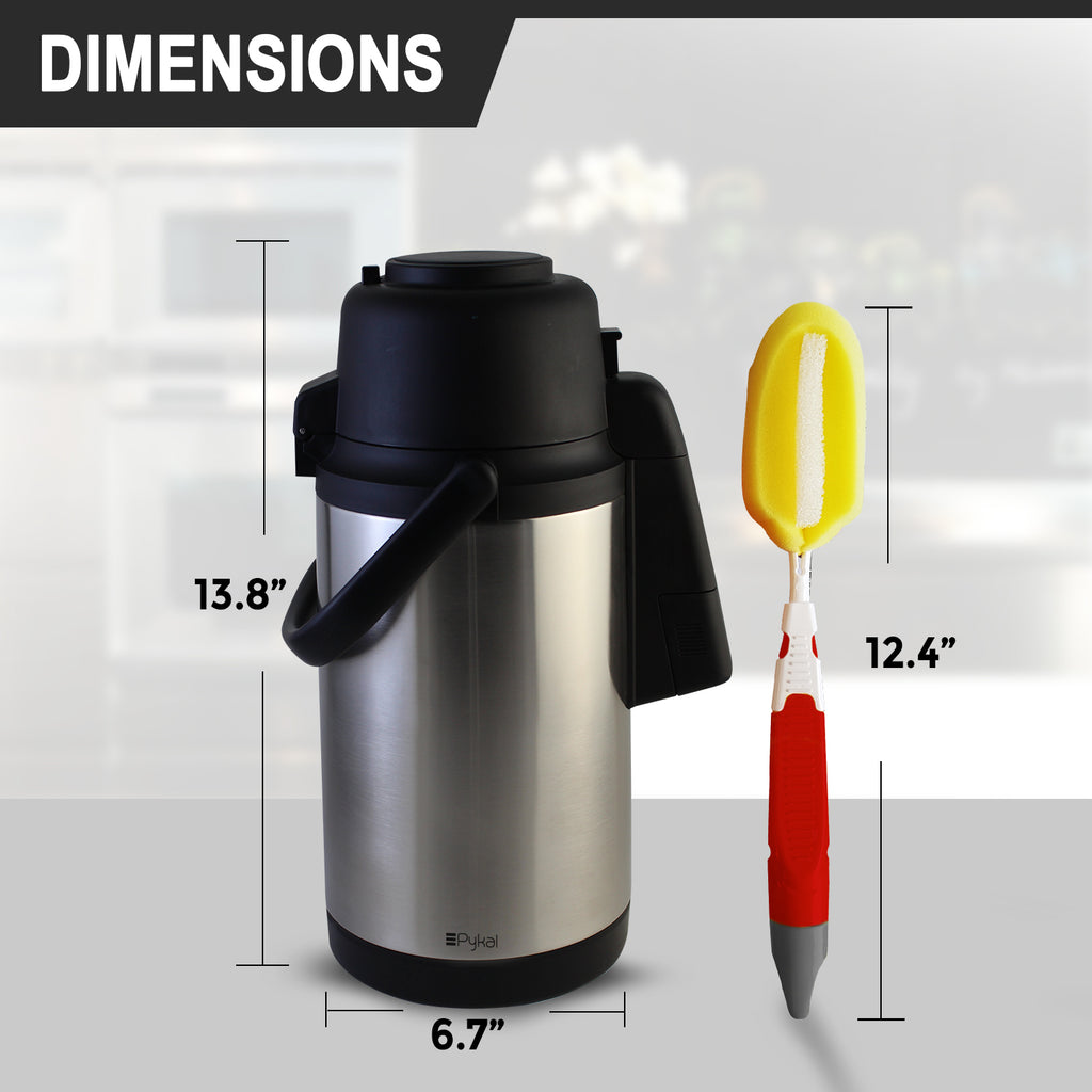 Thermos Glass Vacuum Insulated Pump Pot, 2 quart  